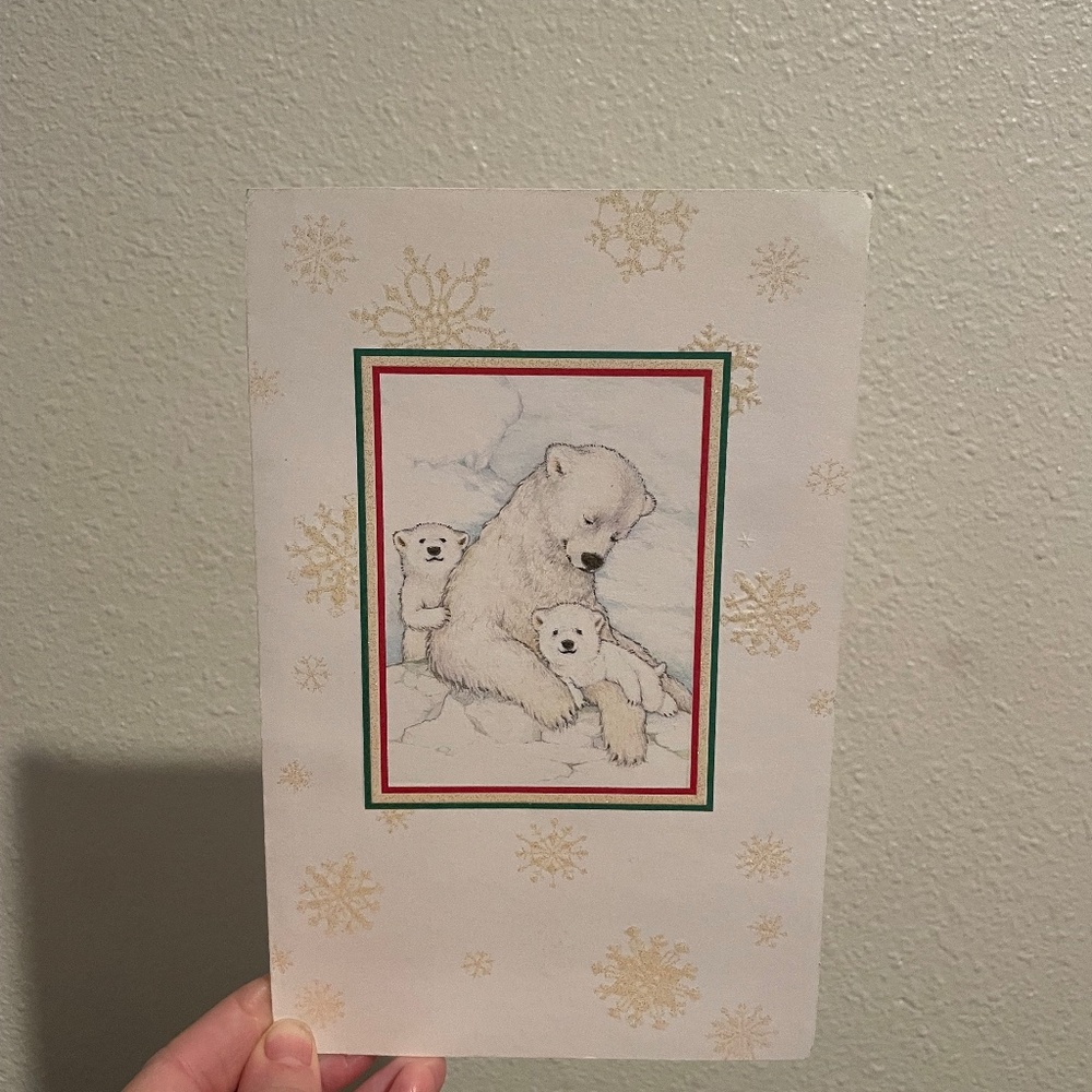 Vintage Polar Bear Christmas Card